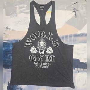 Vintage World Gym Palm Springs California Made in USA Muscle Tank Top Shirt XL
